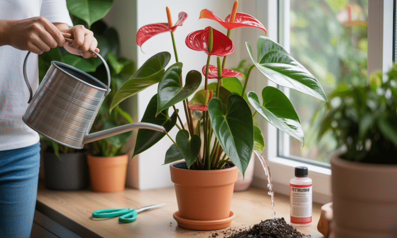 découvrez nos techniques et conseils pratiques pour prendre soin de vos anthuriums. apprenez à les arroser, les nourrir et les entretenir pour qu'ils fleurissent toute l'année. adoptez les gestes nécessaires pour garantir la santé et la beauté de vos plantes d'intérieur.