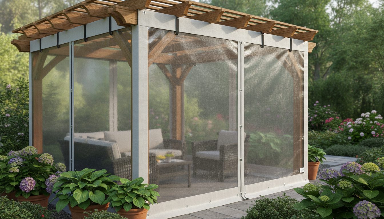 protégez et embellissez votre pergola avec des bâches de protection sur mesure, résistantes et esthétiques, pour prolonger sa durée de vie.